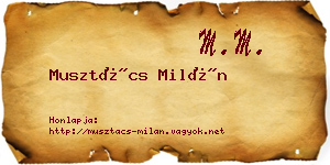 Musztács Milán névjegykártya